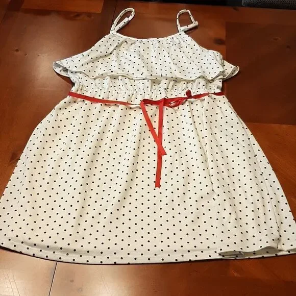 Charlotte Russe White with Black Polka-dot Mini Dress - Picture 3 of 5